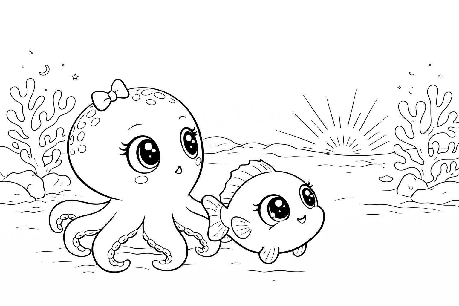 Sashimi and Noodle coloring page