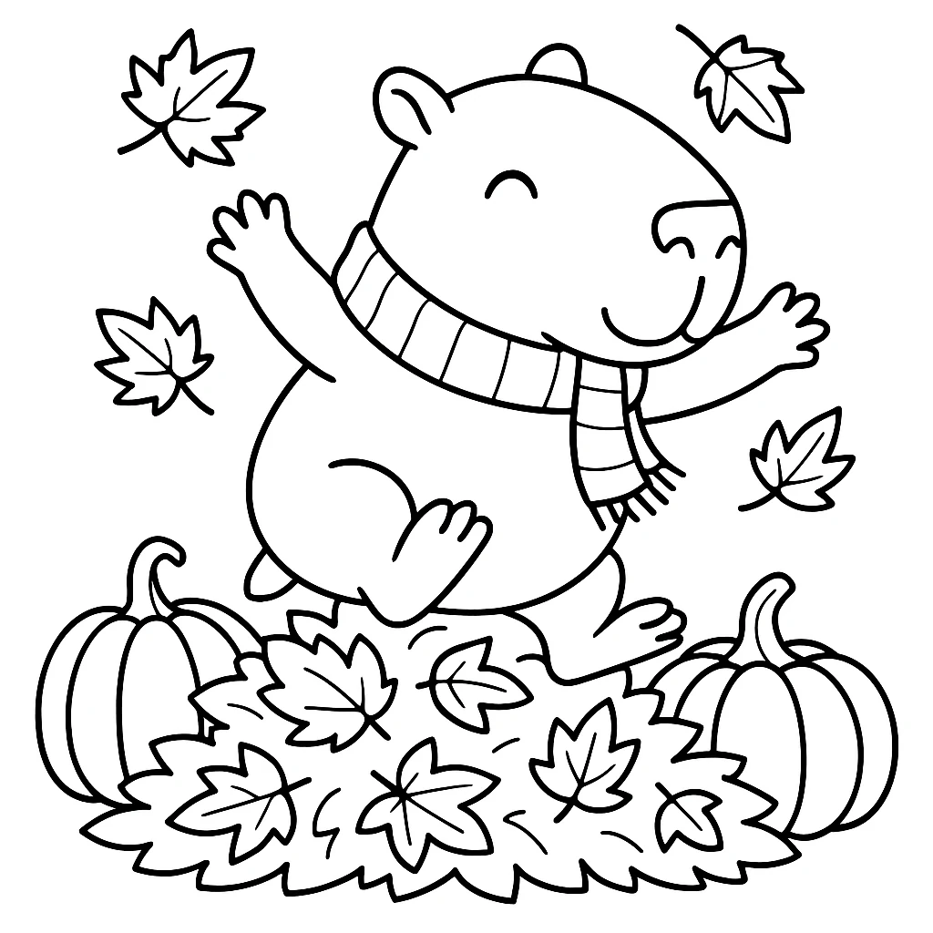Capybara in Autumn