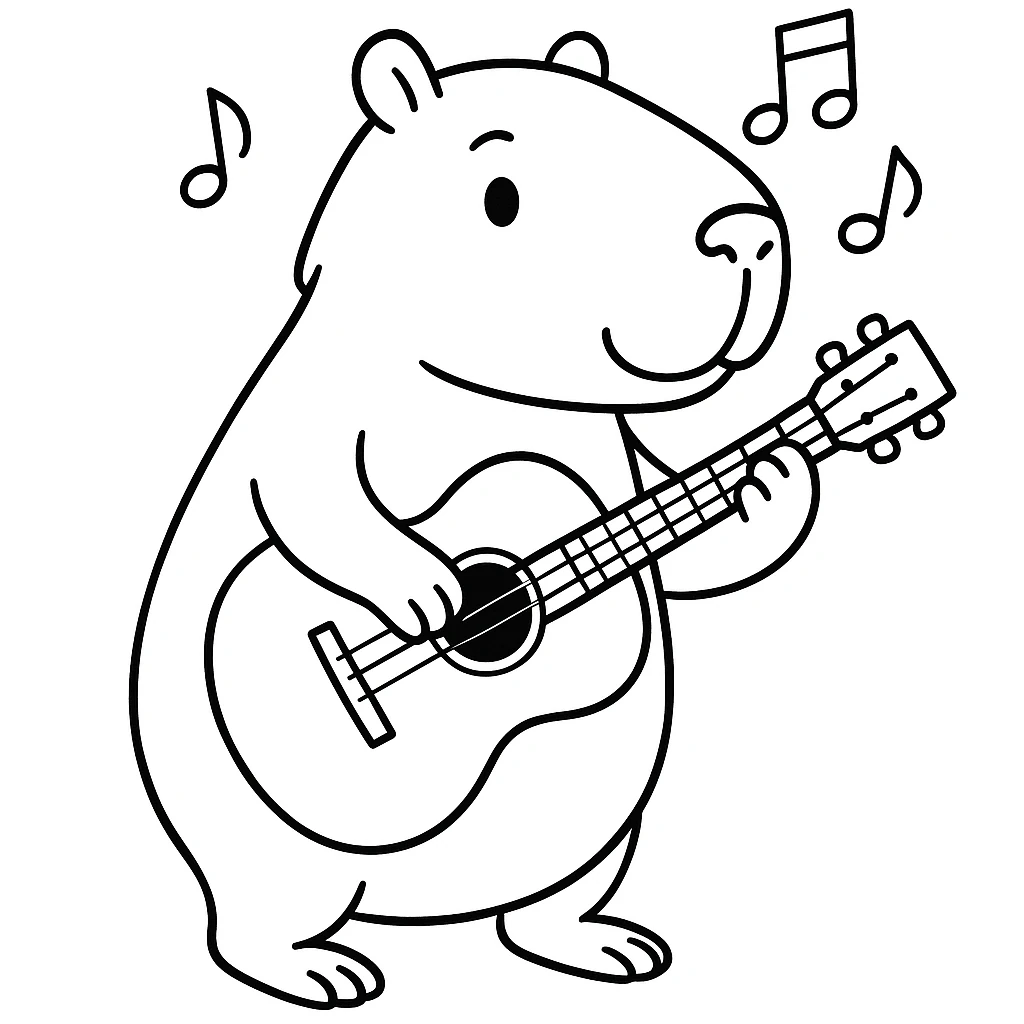 Capybara Plays Music