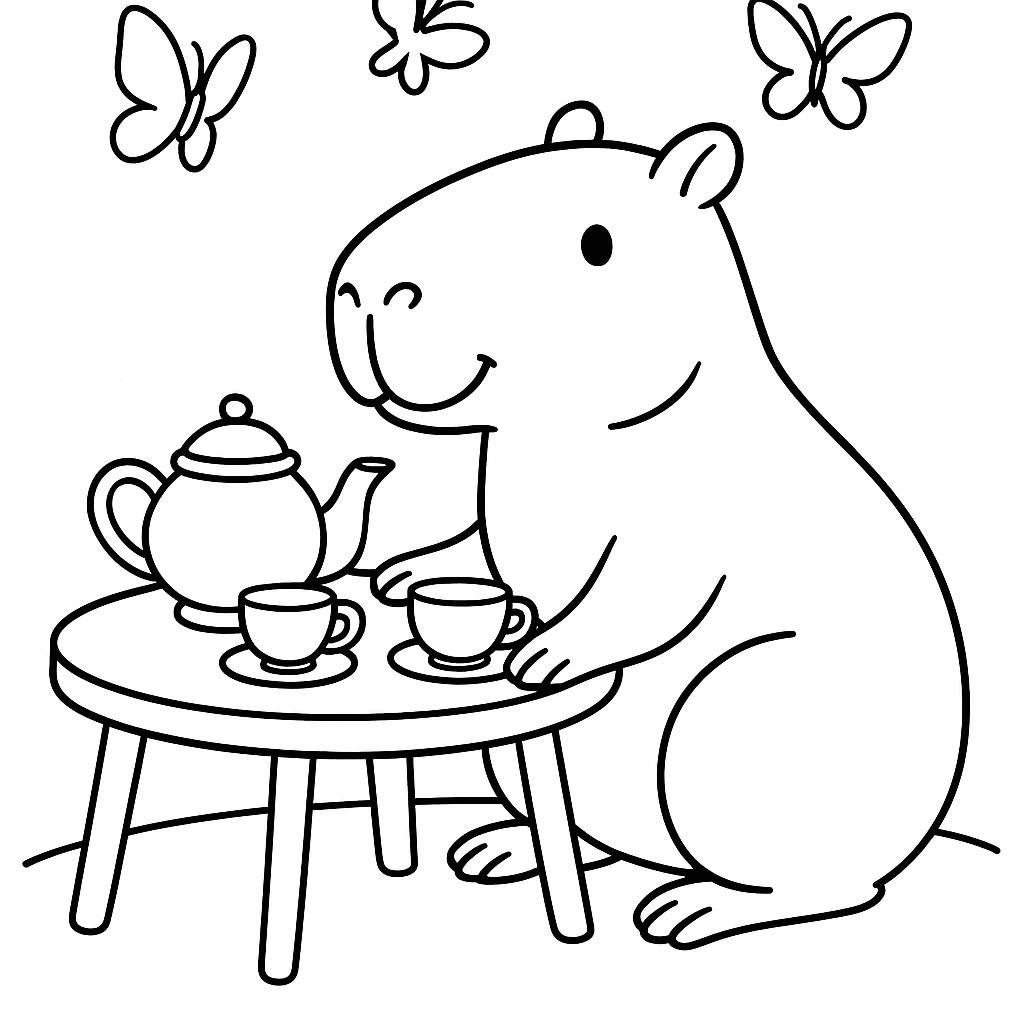 Capybara Tea Party