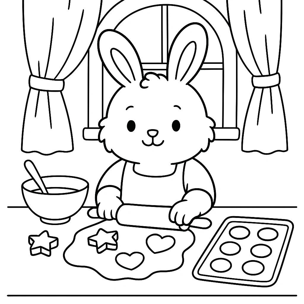 Bunny Baking Cookies