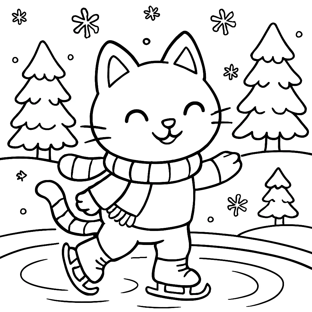 Cat Ice Skating