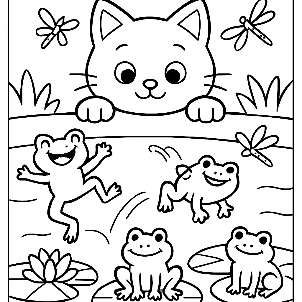 Cat at the Frog Pond