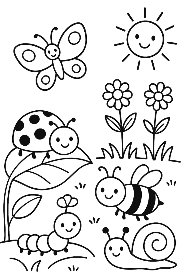 Backyard Bugs coloring page