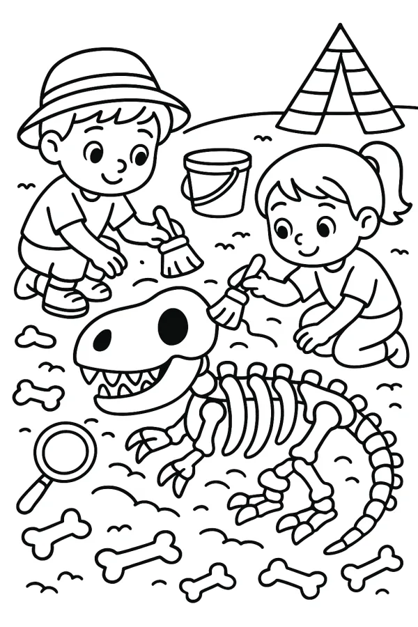 Dinosaur Dig coloring page