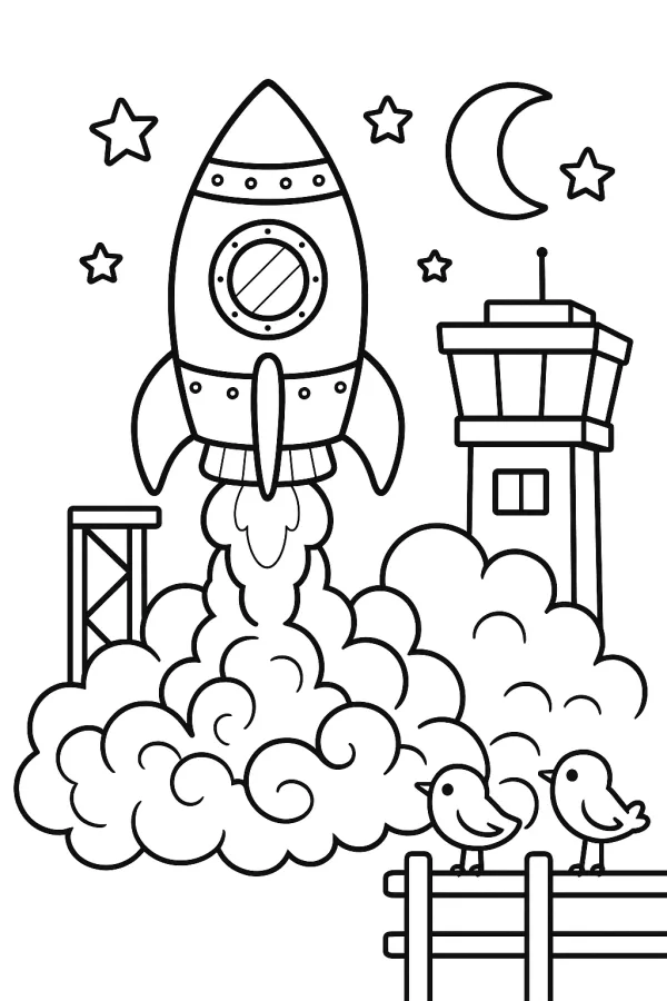 Rocket Launch coloring page