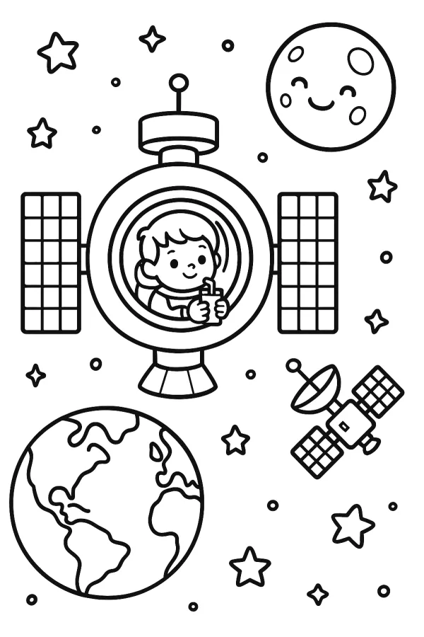 Space Station coloring page