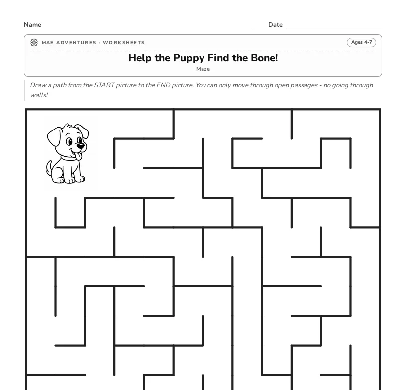 Puppy maze