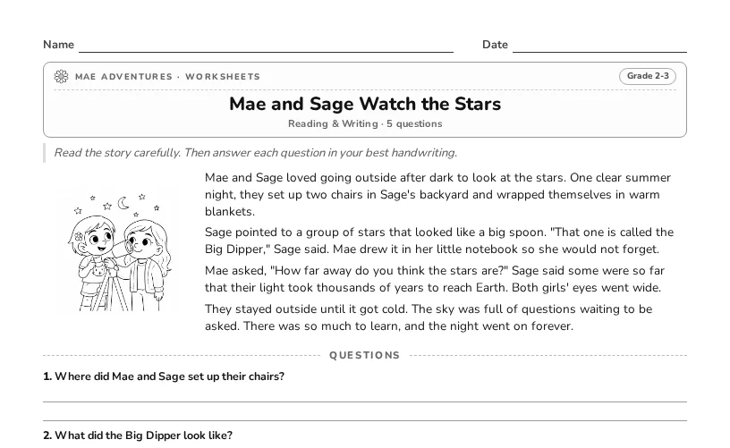 Mae and Sage Watch the Stars thumbnail