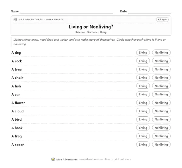 Living or nonliving thumbnail