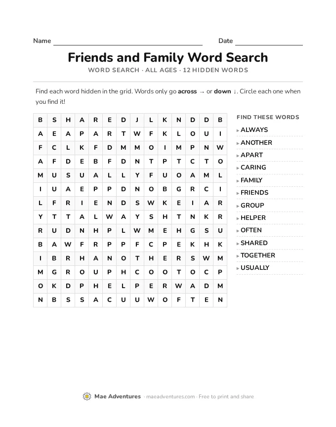 Word Search Week 23 word search